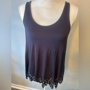 Volcom Bittersweet Black Tank Top with Cut-Out Hem